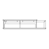 Retail display case, light metal frame, angled glass front with vertical supports and “kukei base – right” label on upper corner.
