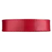 Red leather dog collar, rectangular shape, with visible stitching and a smooth, glossy finish against a white backdrop.