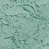 Fused glass texture displaying irregular teal and gray lines, interconnected fluid shapes, and a matte finish with subtle translucency variations.