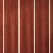 Mahogany wood texture with vertical off-white stripes, displaying a pronounced grain and matte finish, evenly lit close-up detail.