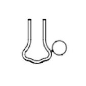 Metal hook with matte dark gray finish, J-shaped design, and circular loop for hanging, isolated on a white background.