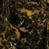 Dark marble texture with gold veining, featuring irregular splashes, branching lines, and hairline fractures for a complex, natural stone effect.