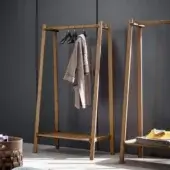 Distinguished Bonaldo Isola coat rack crafted from solid wood with veneered wood shelf and smooth matte brown finish