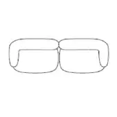 Rectangular eyeglasses with silver metal frames and a double-bridge design, presented on a white background in a studio product shot.
