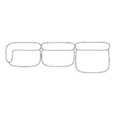 Modular sofa, dark metal frame, rounded rectangular shape, customizable seating, white background, studio product shot, simple design.