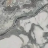 Swirling marble texture in cool white, gray, charcoal, and beige tones with undulating lines and a polished, organic structure; labeled "dover white".