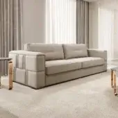 Exceptional DV Home Collection Manhattan sofa with solid wood structure and light beige fabric upholstery