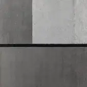 Grayscale geometric composition of four textured rectangular blocks divided by a black line with “rabat – grey” text.