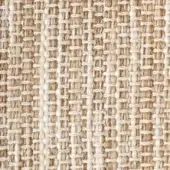 Sand blend textile sample with alternating beige and brown vertical bands, dense weave, natural fibers, matte finish, studio shot.