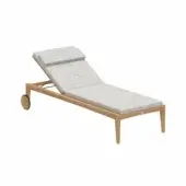Superior Royal Botania Zenhit lounger crafted from teak wood with a smooth matte finish and geometric frame