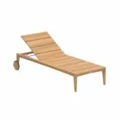 Distinguished Royal Botania Zenhit lounger crafted from teak wood with a smooth finish and adjustable backrest for relaxing comfort