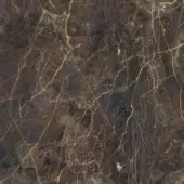 Dark brown marble texture with golden-yellow and cream veining, displaying a dense grain and polished surface with tonal variations.