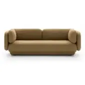 Distinguished Ditre Italia Vento sofa with smooth matte tan textile upholstery and unified seat backrest design