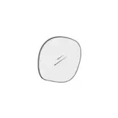 Gray circular graphic with black outline and diagonal lines against a white backdrop, studio lighting, simple geometric composition.