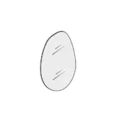 Polished gray stone with oval shape, featuring two parallel etched lines and rounded, irregular edges against a white backdrop.