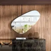 Exceptional Lago Pleasure mirror crafted in Italy exhibiting an irregular frameless design with a lustrous reflective surface
