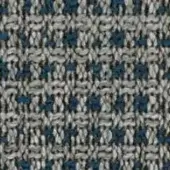 Woven textile sample, gray and dark blue basketweave, with speckled pattern and grid structure; identified as "versailles 061."
