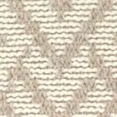 Off-white and beige woven fabric swatch with horizontal raised texture and vertical grid, matte finish, natural fiber appearance.