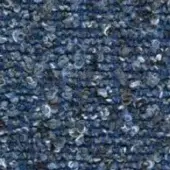 Dense blue texture with irregular fibrous elements, featuring navy, sky-blue, and gray tones in a speckled, looped pile composition.