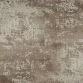 Textured rug with mottled taupe, beige, and brown tones displaying a distressed, looped pile construction and organic pattern.