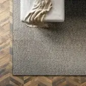 Superior Lago Mozek rug crafted in wool and fine sisal with an iridescent oriental cosmopolitan design and short pile
