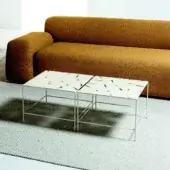 Captivating LaCividina Borgo coffee table crafted from sheet steel with angular lines and a matte finish inspired by cracked earth patterns