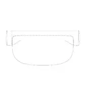 Chair design schematic with cylindrical frame and curved seat, outlined in solid and dashed lines on a white background.