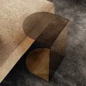 Elegant Lago Tell side table with alternating see-through glass and textured XGlass finishes for balanced stability