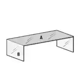 Console table, gray stone tabletop with linear markings, squared metal base, minimalist modern design, studio product shot.