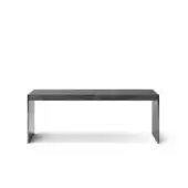 Superior OAK Ritornello console with rectangular dark grey matte surface and vertical wood panels crafted with a refined matte finish