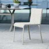 Distinguished Roberti Rattan Key West chair with light beige Sunrope weaving and powder-coated aluminum structure in matte finish