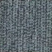 Woven tweed texture in muted gray-blue with a speckled, nubby surface and dense, irregular yarn crisscross pattern, matte finish.