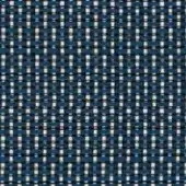 Navy blue and white striped textile sample with a grid weave, featuring thicker vertical navy threads and horizontal white threads on a white background.