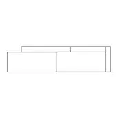 Sectional sofa line drawing, white background, minimalist design, modular form, rectangular cushions, clean lines, neutral composition.