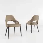 Superior Bizzotto Italia Nest chair with sumptuous tan leather upholstery and ‘Canna di Fucile’ gunmetal legs