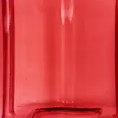 Red lacquered surface displaying vertical streaks, glossy finish, and subtle shadows, with a recessed edge detail.