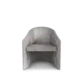 Distinguished 4 Mariani Manta lounge chair with muted gray textile upholstery and velvety finish