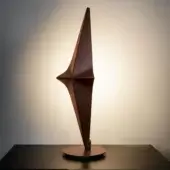 Distinguished Bizzotto Italia Noshi table lamp crafted in reddish-brown aluminum with a smooth finish offering customized light intensity