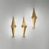 Exceptional Bizzotto Italia Noshi wall lamp crafted in recyclable aluminum with a matte gold finish