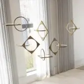 Exceptional Bizzotto Italia Drop suspension lamp crafted in light bronze metal with Ottone finish