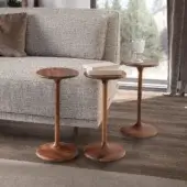 Elegant Pacini & Cappellini Henry side table in solid Canaletto walnut with warm medium-brown finish showcasing natural grain