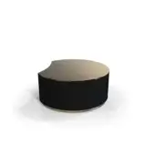 Bross 165c bro coffee table, champagne gold and black, cylindrical shape with textured base and curved tabletop.