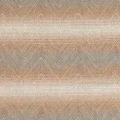 Terracotta and gray chevron textile pattern with off-white stripes, featuring a coarse woven texture and repeating zigzag motif.
