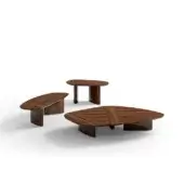 Exceptional CPRN Homood Felipe coffee table with dark-toned solid wood construction and warm textured finish