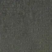 Dark gray woven fabric texture with vertical ribs, exhibiting a granular surface and linear pattern, possibly wool blend.