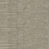 Woven fabric texture in muted gray-brown, coarse grid pattern with horizontal and vertical threads, matte finish, likely linen or burlap swatch.