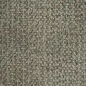Woven fabric sample, muted gray and beige tweed, dense irregular texture with subtle gold highlights, matte finish, pacini & cappellini branding.