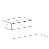 Materia bedside table – one drawer, light wood, minimalist design with etched linear detailing and a floating appearance.