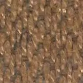 Textile sample with dense brown and tan fiber weave, exhibiting a rough, nubby texture and vertical thread orientation in a warm, earthy palette.