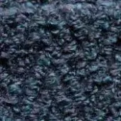 Deep teal fiber texture with irregular, curled strands and a densely woven, slightly raised surface; indigo and muted green undertones.